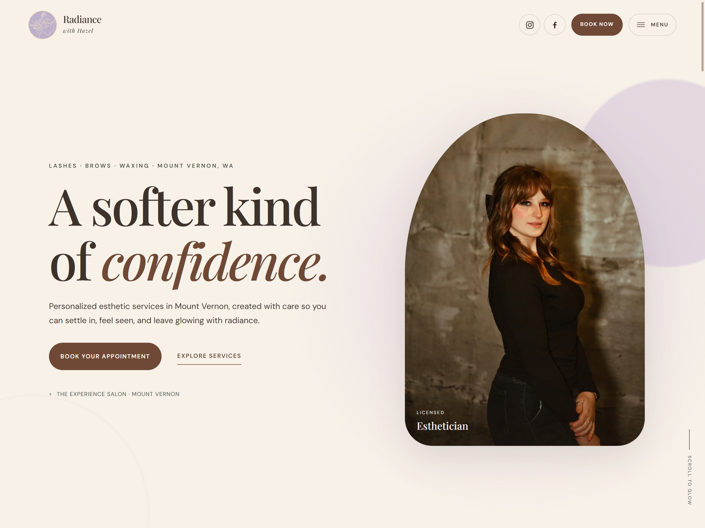 Radiance with Hazel website homepage